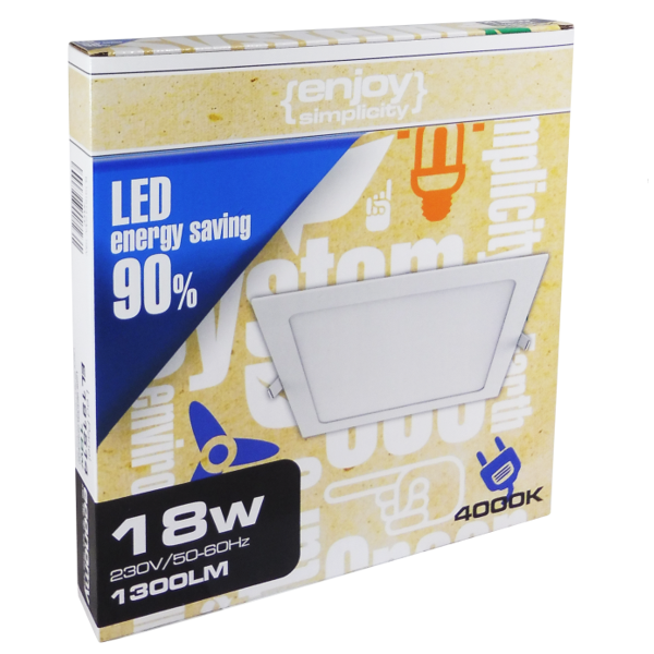   LED Eσωτερικός Φωτισμός EL191514 | LED small Panel #215x215x19mm|18W|4000k|1300lm|{enjoysimplicity}™