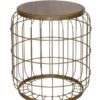 Τραπεζάκι βοηθητικό -Α- VARELAKI H47xΦ40cm χρυσό ματ μεταλλικό/καφέ ξύλο