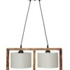 HKF-01 2L WOOD ΛΕΥΚΟ/ΚΡΕΜ-ΚΑΜΕΝΟ ΚΡΕΜΑΣΤΟ Ε/27 ΞΥΛΟ-ΑΜΠΑΖΟΥΡ