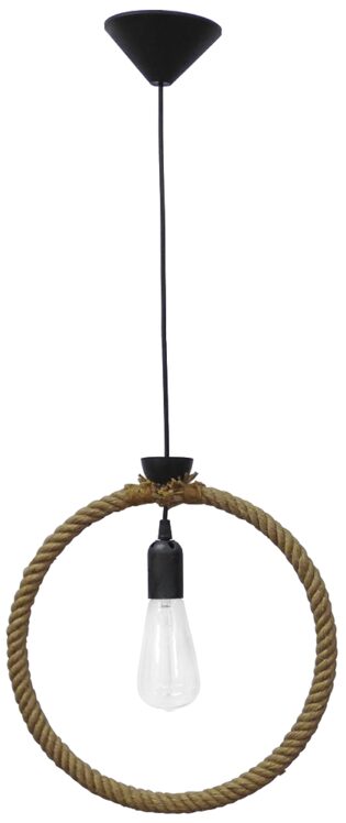 Κρεμαστό φωτιστικό KYKLOS  1/L ROPE UT-BLACK