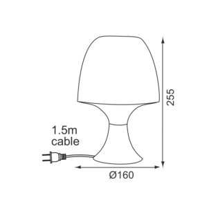 Aca-Lighting ΕΠΙΤΡΑΠΕΖΙΟ Φ/Σ 1ΧΕ14 ΠΛΑΣΤΙΚΟ ΜΠΛΕ Φ16XH25,5CM NIOKI