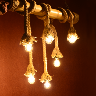 Κρεμαστά ΚΡΕΜΑΣΤΟ Φ/Σ 6ΧΕ27 BAMBOO+ΣΧΟΙΝΙ 11Χ90ΧΗ180CM max. MERLIN