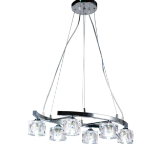 Aca-Lighting ΚΡΕΜΑΣΤΟ ΔΙΑΦΑΝΟ ΓΥΑΛΙ ΧΡΩΜΙΟ 6ΧG9 MARTINI