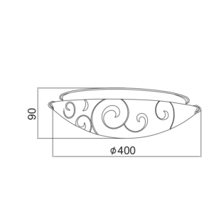 Aca-Lighting ΠΛΑΦΟΝΙΕΡΑ ΛΕΥΚΗ ΜΕ ΣΧΕΔΙΑ Φ40CM 3ΧE27 CHAPLIN