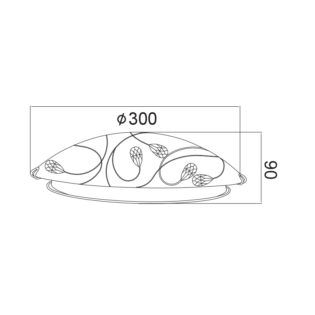 Aca-Lighting ΠΛΑΦΟΝΙΕΡΑ ΜΕ ΚΡΥΣΤΑΛΛΟ Φ30CM 2ΧΕ27 ANYA