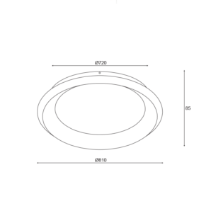 Aca-Lighting ^ΟΡΟΦΗΣ Φ/Σ LED 100W 3000K 7010LM ΛΕΥΚΟ ΜΕΤΑΛΛΙΚΟ D81XH8,5CM DIANA