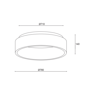 Aca-Lighting ^ΟΡΟΦΗΣ Φ/Σ LED 80W 3000K 4100LM ΜΑΥΡΟ ΜΕΤΑΛΛΙΚΟ D78XH14CM APOLLO