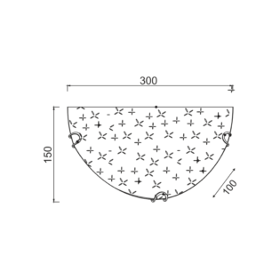 Aca-Lighting ΕΠΙΤΟΙΧΙΟ Φ/Σ 1ΧΕ27 ΛΕΥΚΟ ΓΥΑΛΙ ΜΟΤΙΒΟ+ΜΕΤΑΛΛΟ 30Χ15Χ10CM SCILLA