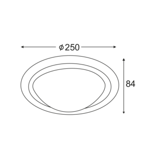 Aca-Lighting ΠΛΑΦΟΝΙΕΡΑ ΑΚΡΥΛΙΚΗ ΣΤΡΟΓΓΥΛΗ Φ27CM 1XE27 VALLETTA