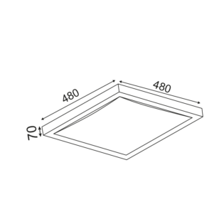 Aca-Lighting ΠΛΑΦΟΝΙΕΡΑ ΑΚΡΥΛΙΚΗ ΤΕΤΡΑΓΩΝΗ 4ΧΕ27 48Χ48CM INDIANA