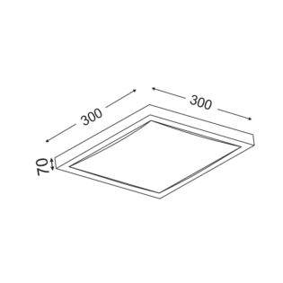 Aca-Lighting ΠΛΑΦΟΝΙΕΡΑ ΑΚΡΥΛΙΚΗ ΤΕΤΡΑΓΩΝΗ Φ30CM 2XE27 INDIANA