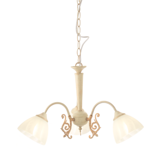 Aca-Lighting ΚΡΕΜΑΣΤΟ Φ/Σ 3XE14 ΠΑΤΙΝΑ – ΛΕΥΚΟ ΓΥΑΛΙ Φ61cm PERONE