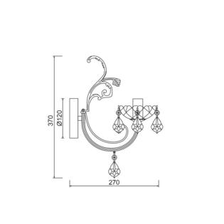 Aca-Lighting ΕΠΙΤΟΙΧΙΟ Φ/Σ 1ΧΕ14 ΜΕΤΑΛ ΧΡΥΣΟ ΜΠΡΟΝΖΕ+ΚΡΥΣΤΑΛ 12Χ27ΧΗ37CM FABERGE