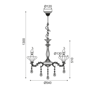 Aca-Lighting ΚΡΕΜΑΣΤΟ Φ/Σ 3ΧΕ14 ΜΕΤΑΛ ΧΡΥΣΟ ΜΠΡΟΝΖΕ+ΚΡΥΣΤΑΛ Φ56ΧΗ96CM FABERGE