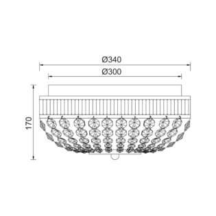 Aca-Lighting ΟΡΟΦΗΣ Φ/Σ 3ΧΕ14 ΚΡΥΣΤΑΛΛΟ+ΝΙΚΕΛ Φ34ΧΗ17CM ROSE