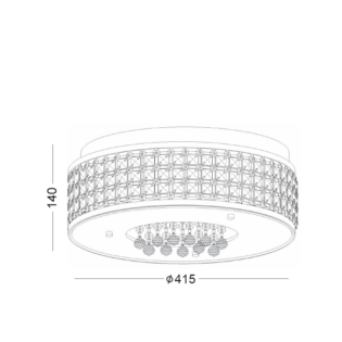 Aca-Lighting ΟΡΟΦΗΣ ΚΡΥΣΤΑΛΛΟ Φ41,5CM 5ΧG9 ETNA