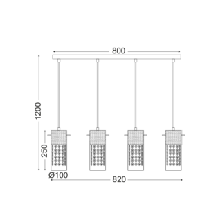 Aca-Lighting ΚΡΕΜΑΣΤΟ ΡΑΓΑ ΓΥΑΛΙ ΔΙΑΦΑΝΕΣ- ΚΡΥΣΤΑΛΛΟ 4ΧΕ14 MIA