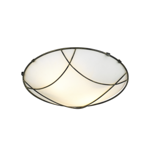 Aca-Lighting ΠΛΑΦΟΝΙΕΡΑ ΜΕΤΑΛΛΙΚΗ ΜΑΥΡΟ – ΧΡΥΣΟ Φ30CM 2XE27 MINOS