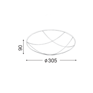 Aca-Lighting ΠΛΑΦΟΝΙΕΡΑ ΜΕΤΑΛΛΙΚΗ ΜΑΥΡΟ – ΧΡΥΣΟ Φ30CM 2XE27 MINOS