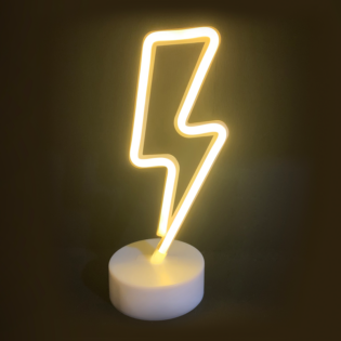 Επιτραπέζια ΑΣΤΡΑΠΗ, 34 NEON LED ΛΑΜΠΑΚΙΑ ΜΕ ΜΠΑΤΑΡΙΑ (3xAA)/USB, ΘΕΡΜΟ ΛΕΥΚΟ, IP20, 11x10x28cm