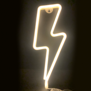 Επιτραπέζια ΑΣΤΡΑΠΗ, 98 NEON LED ΛΑΜΠΑΚΙΑ ΜΕ ΜΠΑΤΑΡΙΑ (3xAA)/USB, WW, IP20, 34x2x13cm