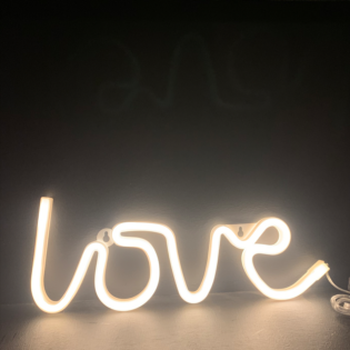 Aca-Lighting LOVE, 118 NEON LED ΛΑΜΠΑΚΙΑ ΜΕ ΜΠΑΤΑΡΙΑ (3xAA)/USB, WW, IP20, 35.5x2x13cm