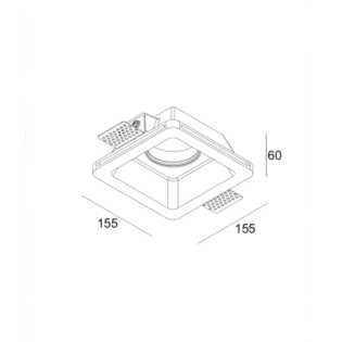 Aca-Lighting ^ΤΕΤΡΑΓΩΝΟ ΚΙΝΗΤΟ ΓΥΨΙΝΟ TRIMLESS ΣΠΟΤ AARI GU10