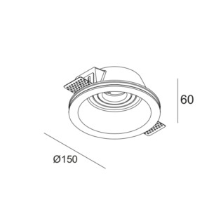 Aca-Lighting ^ΣΤΡΟΓΓΥΛΟ ΚΙΝΗΤΟ ΓΥΨΙΝΟ TRIMLESS ΣΠΟΤ AARI GU10