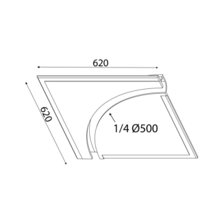 Aca-Lighting ^ΓΥΨΙΝΟ TRIMLESS ΦΩΤΙΣΤΙΚΟ ANDIE 1/4 ΤΟΥ ΚΥΚΛΟΥ 62x62x5CM