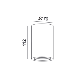 Aca-Lighting ^ΣΤΡΟΓΓΥΛΟ ΓΥΨΙΝΟ Φ/Σ ΟΡΟΦΗΣ RUTH GU10 Φ70×112