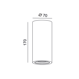 Aca-Lighting ^ΣΤΡΟΓΓΥΛΟ ΓΥΨΙΝΟ Φ/Σ ΟΡΟΦΗΣ RUTH GU10 Φ70×170