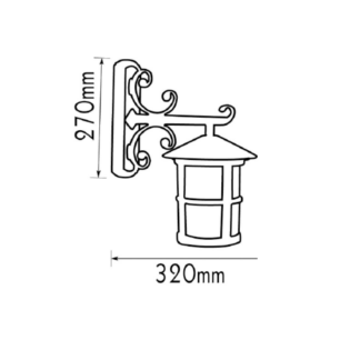 Aca-Lighting ΦΑΝΑΡΙ ΤΟΙΧΟΥ ΚΑΤΩ ΣΚΟΥΡΙΑ 38Χ33Χ21cm