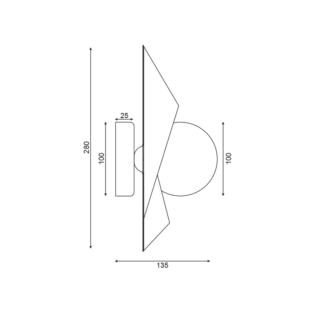 Aca-Lighting ^ΕΠΙΤΟΙΧΟ Φ/Σ 1ΧG9 ΧΡΥΣΟ/ΜΑΥΡΟ ΜΕΤ/ΚΟ + ΓΥΑΛΙ 16Χ14Χ28CM POLYGON