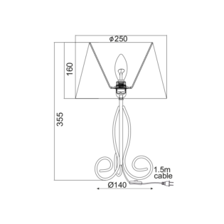 Aca-Lighting ΠΟΡΤΑΤΙΦ ΜΕΤΑΛΛΙΚΟ ΚΑΦΕ 1ΧE14 ISMENE