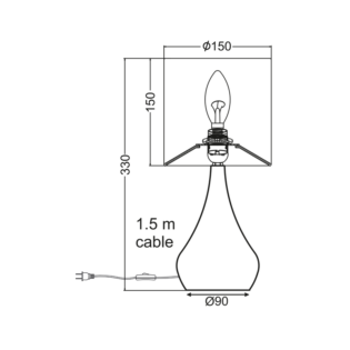 Aca-Lighting ΠΟΡΤΑΤΙΦ ΓΥΑΛΙΣΤΕΡΟ ΧΡΩΜΙΟ ΚΑΠΕΛΟ 1ΧE14 BELLATRIS