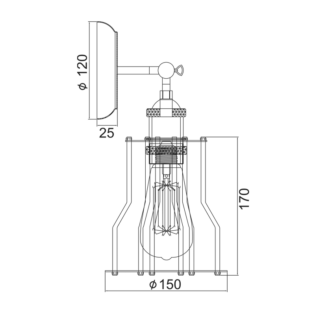 Aca-Lighting ΑΠΛΙΚΑ ΜΕΤΑΛΛΙΚΗ ΜΑΥΡΗ 1ΧE27 SOTIS