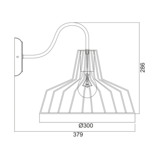 Aca-Lighting ΑΠΛΙΚΑ ΜΕΤΑΛΛΙΚΗ ΜΑΥΡΗ ΚΑΜΠΑΝΑ 1 Χ Ε27  Φ30CM HADES