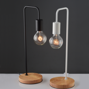 Aca-Lighting ΠΟΡΤΑΤΙΦ 1XE27 ΜΑΥΡΟ ΜΕΤΑΛΛΙΚΟ ΜΕ ΞΥΛΟ Φ18XΗ48cm NAXOS