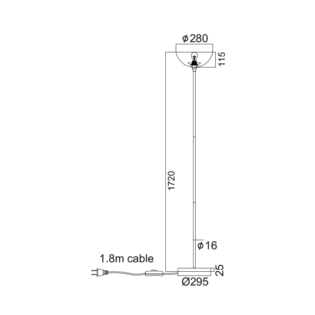 Aca-Lighting ΔΑΠΕΔΟΥ ΜΑΥΡΟ 1ΧE27 BASICO