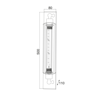 Aca-Lighting ΑΠΛΙΚΑ 1 Χ Ε27 ΜΕΤΑΛΛΙΚΗ ΜΑΥΡΗ 50Χ11Χ8 CM MAYA