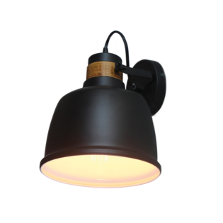 Aca-Lighting ΑΠΛΙΚΑ ΜΕΤΑΛΛΙΚΗ 1ΧE27 Φ20CM ΜΑΥΡΗ & ΑΠΟΧΡ.ΞΥΛΟΥ ERNEST