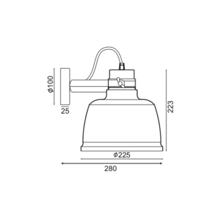 Aca-Lighting ΑΠΛΙΚΑ ΜΕΤΑΛΛΙΚΗ 1ΧE27 Φ20CM ΜΑΥΡΗ & ΑΠΟΧΡ.ΞΥΛΟΥ ERNEST