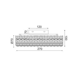 Aca-Lighting ^ΕΠΙΤΟΙΧΟ Φ/Σ 2ΧG9 ΚΡΥΣΤΑΛΛΟ+ΧΡΩΜΙΟ ΜΕΤΑΛΛΟ 28Χ10Χ7CM LIANNA