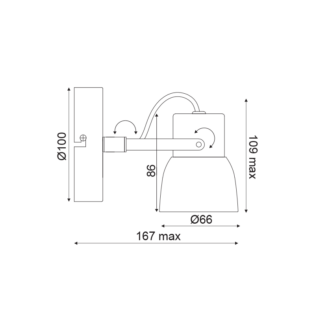 Aca-Lighting ΕΠΙΤΟΙΧΟ Φ/Σ 1ΧGU10 ΤΣΙΜΕΝΤΟ+ΜΕΤΑΛΛΟ Φ10ΧΗ16,5CM PEPPER