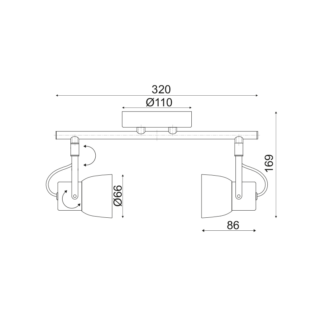 Aca-Lighting ΕΠΙΤΟΙΧΟ Φ/Σ 2ΧGU10 ΤΣΙΜΕΝΤΟ+ΜΕΤΑΛΛΟ 30Χ11ΧΗ18CM PEPPER