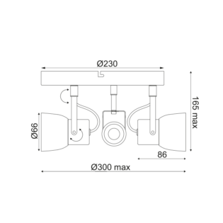 Aca-Lighting ΕΠΙΤΟΙΧΟ Φ/Σ 3ΧGU10 ΤΣΙΜΕΝΤΟ+ΜΕΤΑΛΛΟ Φ23ΧΗ16,5CM PEPPER