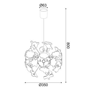 Aca-Lighting ΚΡΕΜΑΣΤΟ Φ/Σ 4ΧΕ14 ΠΑΙΔΙΚΟ ΔΙΑΣΤΗΜΑ Φ35ΧΗ80CM SPACE