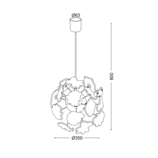 Aca-Lighting ΚΡΕΜΑΣΤΟ Φ/Σ 4ΧΕ14 ΠΑΙΔΙΚΟ ΖΩΑΚΙΑ  Φ35ΧΗ80CM ZOO