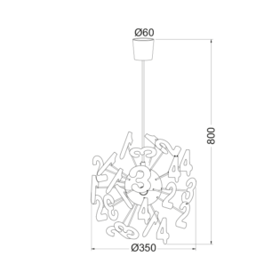 Aca-Lighting ΚΡΕΜΑΣΤΟ ΠΑΙΔΙΚΟ ΑΡΙΘΜΟΙ 3ΧE14 Φ35CM SCHOOL