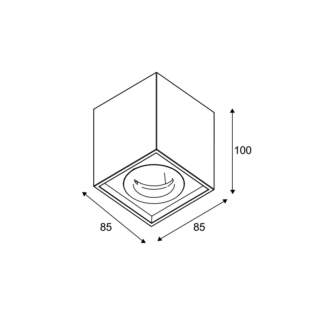 Aca-Lighting ^ΕΠΙΤΟΙΧΟ Φ/Σ 1ΧGU10 ΜΑΥΡΟ ΤΣΙΜΕΝΤΟ 8,5X8,5XH10CM MONTE